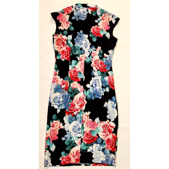 White House Black Market WHBM Short Sleeve Floral Dress Size 8 - Picture 6 of 7